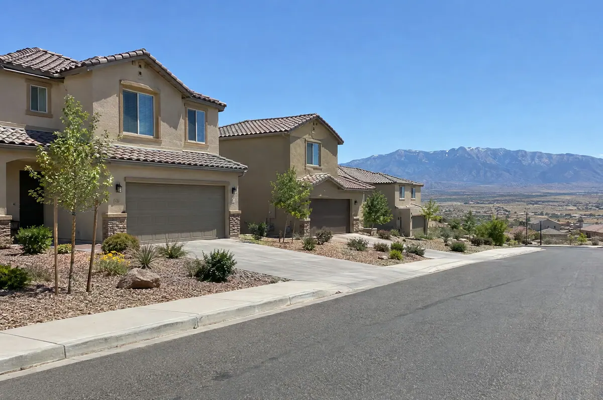 Residential street in Rio Rancho, New Mexico